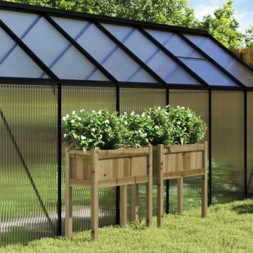Gossi jardiniere de gradina cu picioare 2 buc. lemn de pin impregnat