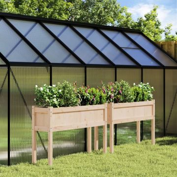 Gossi jardiniere de gradina cu picioare, 2 buc., lemn masiv de pin
