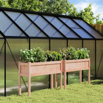 Gossi jardiniere de gradina cu picioare, 2 buc., lemn masiv douglas