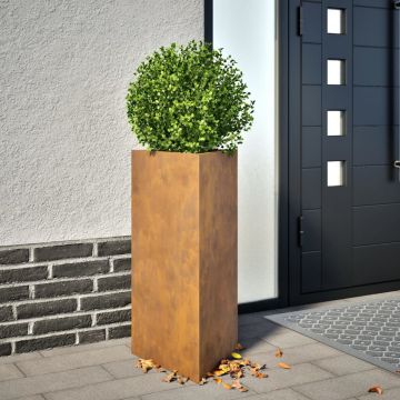 Gossi jardiniere gradina, 2 buc. 40x34,5x70 cm otel corten triunghi