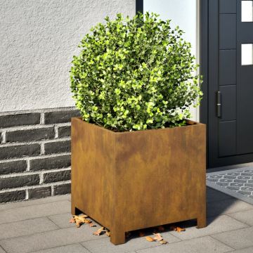 Gossi jardiniere gradina, 2 buc., 40x40x40 cm, otel corten