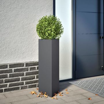 Gossi jardiniere gradina, 2 buc. antracit 30x26x75 cm otel triunghi