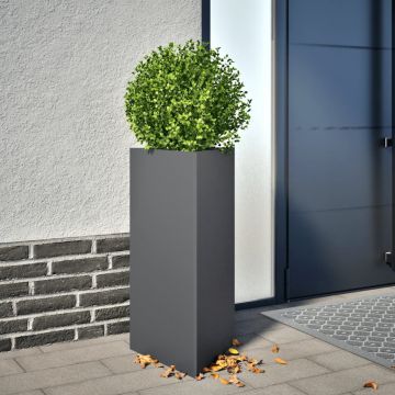 Gossi jardiniere gradina, 2 buc. antracit 40x34,5x70 cm otel triunghi
