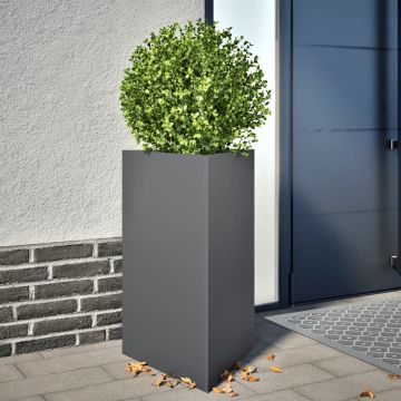 Gossi jardiniere gradina, 2 buc. antracit 50x43x75 cm otel triunghi