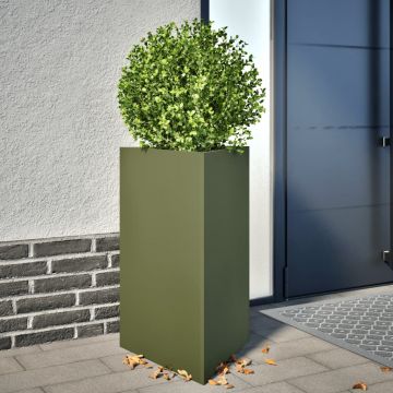Gossi jardiniere gradina, 2 buc., verde, 50x43x75 cm, otel, triunghi