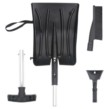 Gossi kit de lopata pentru zapada 3 in 1, negru, aluminiu