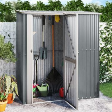 Gossi magazie de gradina, gri, 180,5x97x209,5 cm, otel galvanizat