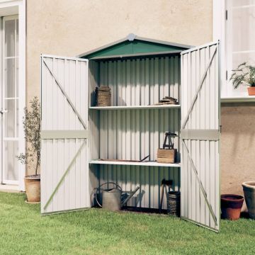 Gossi magazie de gradina, verde, 116x45x175 cm, otel zincat