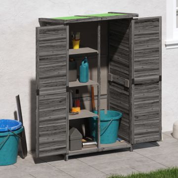 Gossi magazie de unelte pentru gradina gri 83x57x140cm lemn masiv pin
