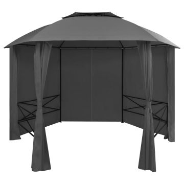 Gossi marchiza pavilion de gradina cu perdele, 360x265 cm, hexagonal