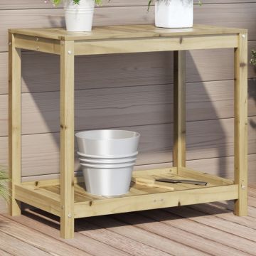 Gossi masa de plantare cu polita 82,5x50x75 cm lemn impregnat de pin