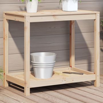 Gossi masa de plantare cu polita, 82,5x50x75 cm, lemn masiv de pin
