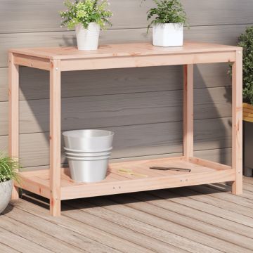 Gossi masa de plantare cu raft, 108x50x75 cm, lemn masiv douglas