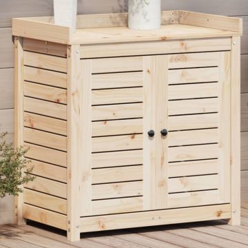 Gossi masa de plantare cu rafturi, 82,5x50x86,5 cm, lemn masiv pin