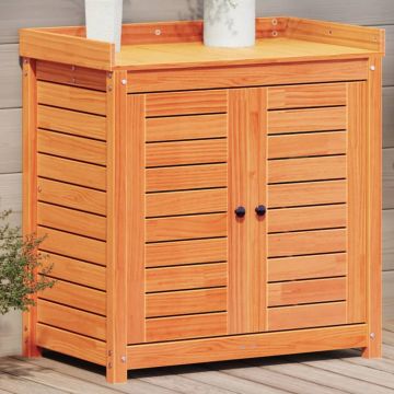 Gossi masa de plantare cu rafturi maro 82,5x50x86,5 cm lemn masiv pin