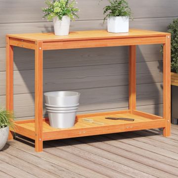 Gossi masa plantare cu raft maro ceruit 108x50x75 cm lemn masiv pin