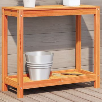 Gossi masa plantare cu raft maro ceruit 82,5x35x75 cm lemn masiv pin