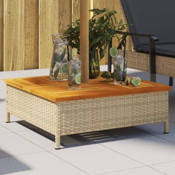 Gossi masca suport umbrela de soare, bej 70x70x25 cm poliratan/acacia