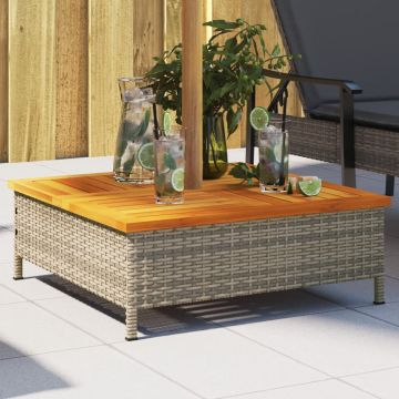 Gossi masca suport umbrela de soare, gri 70x70x25 cm poliratan/acacia