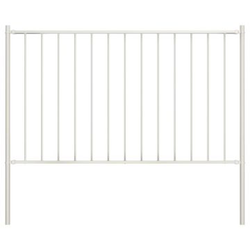Gossi panou de gard cu stalpi, alb, 1,7 x 1,25 m, otel