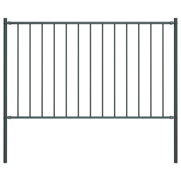 Gossi panou de gard cu stalpi, antracit, 1,7 x 0,75 m, otel