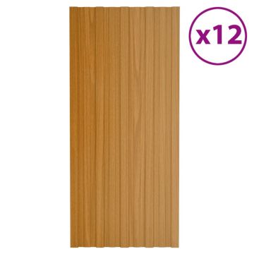 Gossi panouri acoperis, 12 buc., natural, 100x45 cm, otel galvanizat