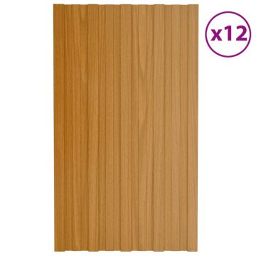 Gossi panouri acoperis, 12 buc., natural, 80x45 cm, otel galvanizat