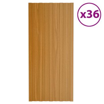Gossi panouri acoperis, 36 buc., natural, 100x45 cm, otel galvanizat