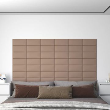 Gossi panouri de perete 12 buc. cappuccino 30x15 cm piele eco 0,54 m2