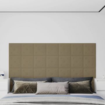 Gossi panouri de perete 12 buc. cappuccino 30x30 cm piele eco 1,08 m2