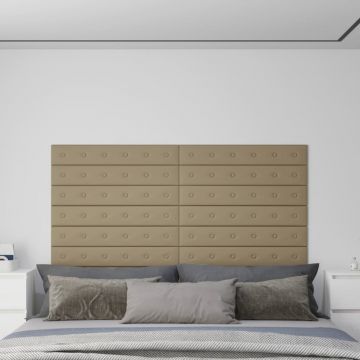 Gossi panouri de perete 12 buc. cappuccino 90x15 cm piele eco 1,62 m2