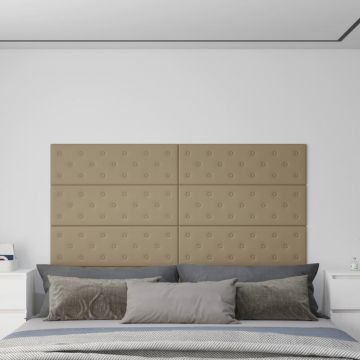 Gossi panouri de perete 12 buc. cappuccino 90x30 cm piele eco 3,24 m2