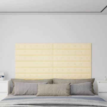 Gossi panouri de perete 12 buc. crem 90x15 cm piele ecologica 1,62 m2