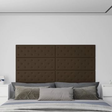 Gossi panouri de perete 12 buc. maro 90x30 cm piele ecologica 3,24 m2