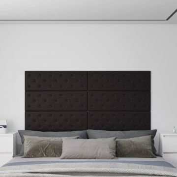 Gossi panouri de perete 12 buc. negru, 90x30 cm, piele eco 3,24 m2