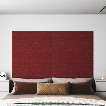 Gossi panouri de perete 12 buc. rosu vin 90x15 cm textil 1,62 m2