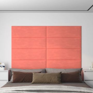 Gossi panouri de perete 12 buc. roz 90x30 cm catifea 3,24 m2