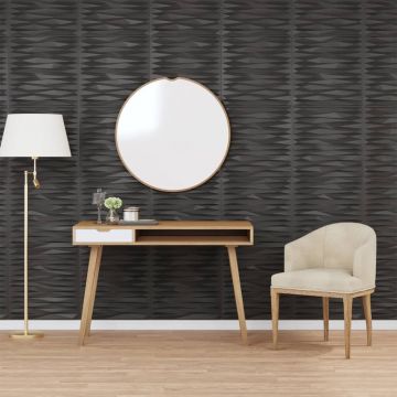 Gossi panouri de perete 24 buc. negru 50x50 cm xps 6 m2 piatra