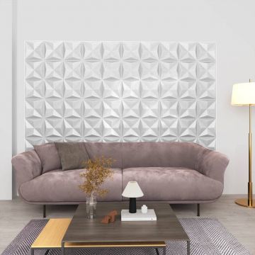Gossi panouri de perete 3d 48 buc. alb 50x50 cm model origami 12 m2