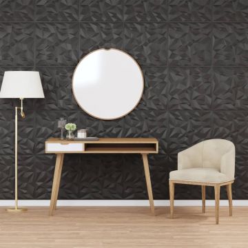 Gossi panouri de perete 48 buc. negru 50x50 cm xps 12 m2 ametist