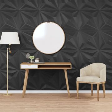Gossi panouri de perete 48 buc. negru 50x50 cm xps 12 m2 stea