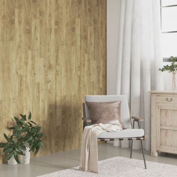 Gossi panouri de perete aspect lemn, maro, 4,12 m2, pvc