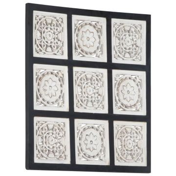 Gossi panouri de perete sculptate manual, negru/alb, 60x60x1,5 cm mdf