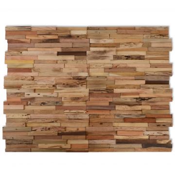 Gossi panouri de placare pereti, 10 buc., 1,03 m2, lemn tec reciclat