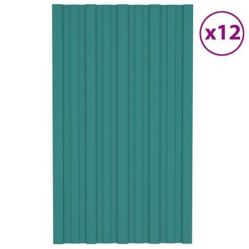 Gossi panouri pentru acoperis 12 buc. verde 80x45 cm otel galvanizat