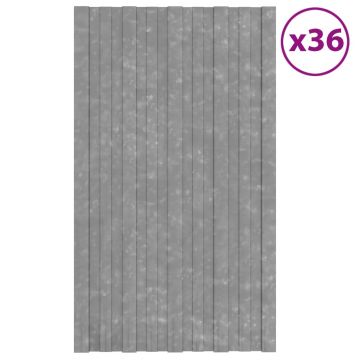 Gossi panouri pentru acoperis 36 buc argintiu 80x45cm otel galvanizat