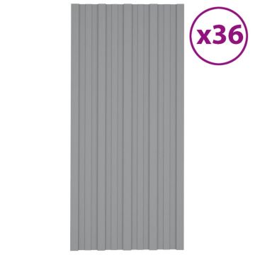 Gossi panouri pentru acoperis 36 buc. gri 100x45 cm otel galvanizat