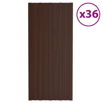 Gossi panouri pentru acoperis 36 buc. maro 100x45 cm otel galvanizat