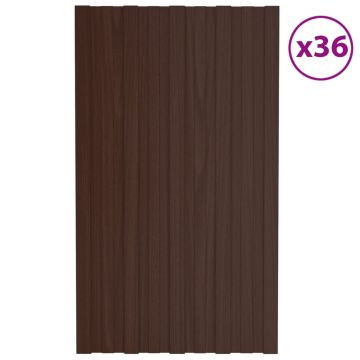 Gossi panouri pentru acoperis, 36 buc., maro, 80x45cm otel galvanizat