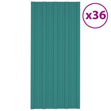 Gossi panouri pentru acoperis 36 buc. verde 100x45 cm otel galvanizat